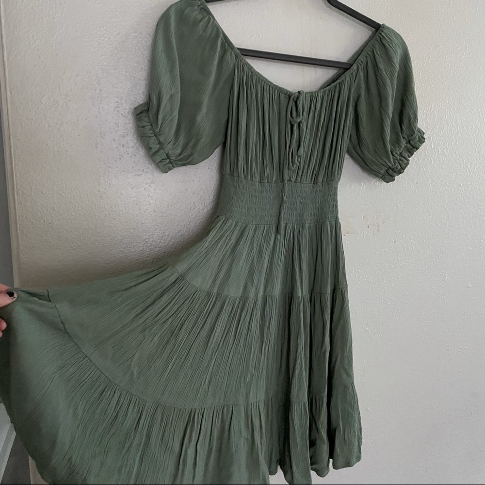 ASOS Sage Green Peasant Dress